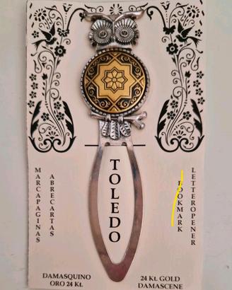 Segnalibro Gufo In Damaschino oro 24 kt