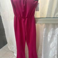 Tutina intera fucsia senza spalline