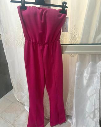 Tutina intera fucsia senza spalline