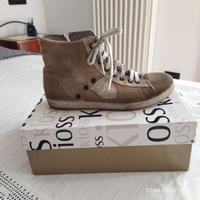 SNEAKERS IN PELLE MARRONI