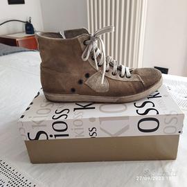 SNEAKERS IN PELLE MARRONI