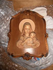 QUADRO ARTE SACRA IN RILIEVO MADONNA