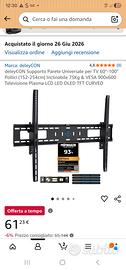 staffa supporto da pare x tv da 60 a 100 pollici