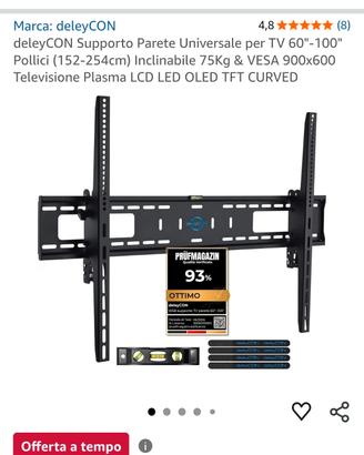 staffa supporto da pare x tv da 60 a 100 pollici