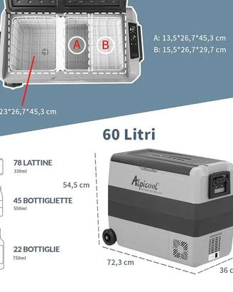 Frigo Congelatore Bizona Alpicool T60 portatile
