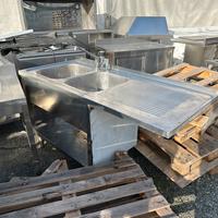 Lavandino due vasche con sgocciolatoio 160x70