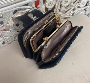 Borsa in tessuto tweed multicolore