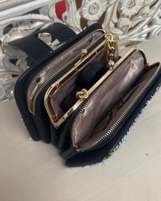Borsa in tessuto tweed multicolore