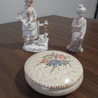 set di 3 statuette in porcellana 