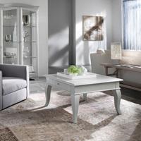 Tavolino un cassetto laccato bianco