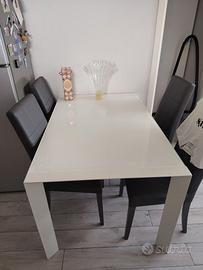 Tavolo vetro temperato 6 posti ed allungabile