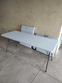 tavolo pieghevole bianco 180 cm