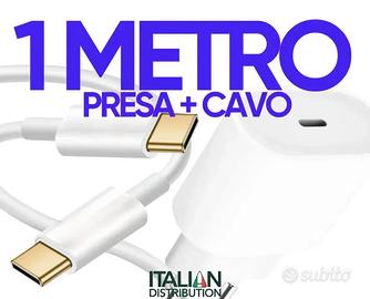 CARICABATTERIE USB C + CAVO TIPO TYPE C CARICATORE
