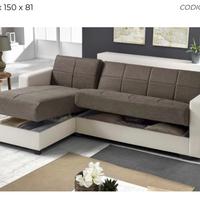 Divano letto con chaise longue reversibile