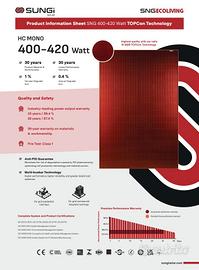 PANNELLI FOTOVOLTAICI 420w