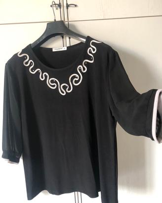 Blusa nera manica 3/4