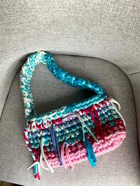 borsa uncinetto fatta a mano colorata 