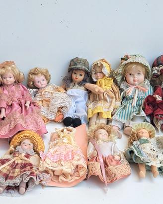 Lotto 11 Bambole da Collezione Vintage - Artigiana
