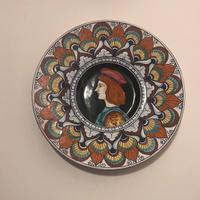 Coppia piatti in maiolica Faentina dipinti a mano