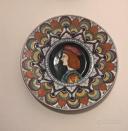 Coppia piatti in maiolica Faentina dipinti a mano