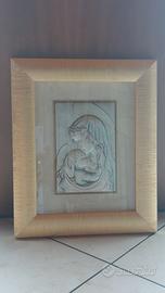 Quadro Madonna con Bambino in argento