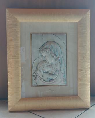 Quadro Madonna con Bambino in argento