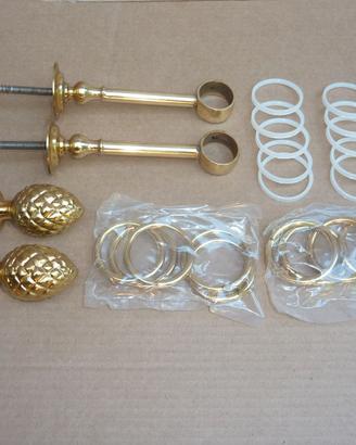 2 pigne + 2 supporti + 10 anelli in ottone pieno