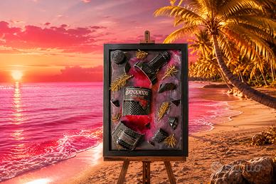 QUADRO VINTAGE CON BOTTIGLIA GIN