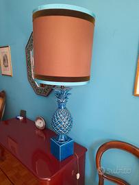 lampada da appoggio in ceramica a forma di ananas