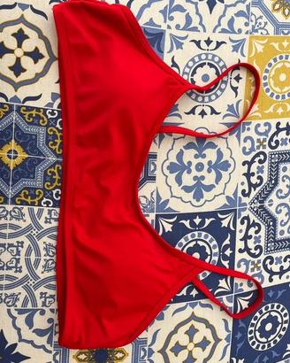 Top bikini costume rosso SHEIN nuovo