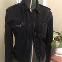 Giacca nera in jeans Armani taglia L