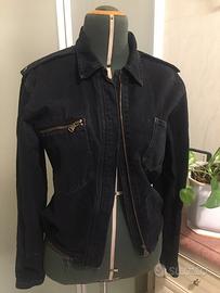 Giacca nera in jeans Armani taglia L