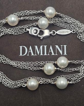 COLLANA DAMIANI ORO PERLE DIAMANTI