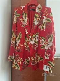 Blazer Zara rosso floreale