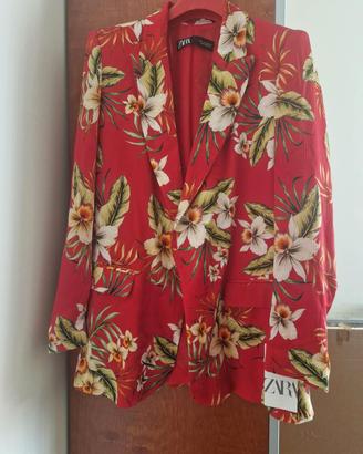 Blazer Zara rosso floreale