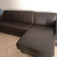 Divano angolare in pelle 