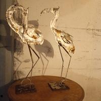 Sculture in metallo fenicotteri ferro ruggine 