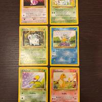 Lotto 6 carte Pokémon Originali Vintage 1999
