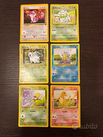 Lotto 6 carte Pokémon Originali Vintage 1999