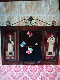 lavagna con struttura in legno da appendere 