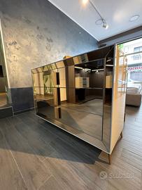 COMO E COMODINI SPECCHIO LACCATI BEIGE LUCIDO