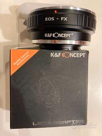 adattatore obiettivo canon EF su corpo fuji FX