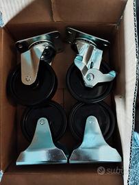 ruote per carello ferro, plastica 