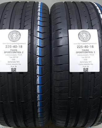 2 GOMME 225 40 18 FULDA A75125