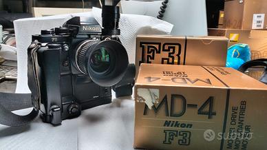NIKON F3 con motore, e flash
