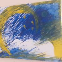 Dipinto in acrilico paesaggio astratto 