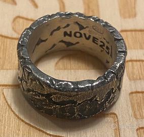 Anello a fascia argento brunito