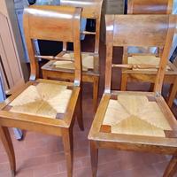 4 Sedie con seduta in paglia intrecciata