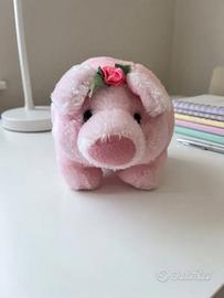 Peluche Maialino Rosa con Rosellina 