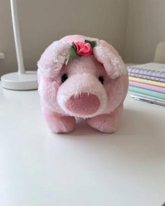 Peluche Maialino Rosa con Rosellina 